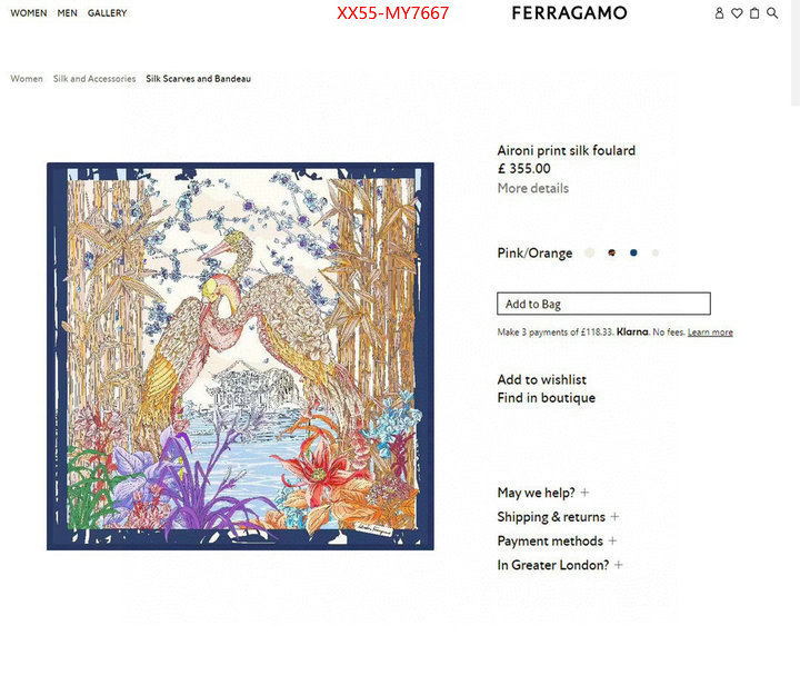 Scarf-Ferragamo sell online ID: MY7667 $: 55USD