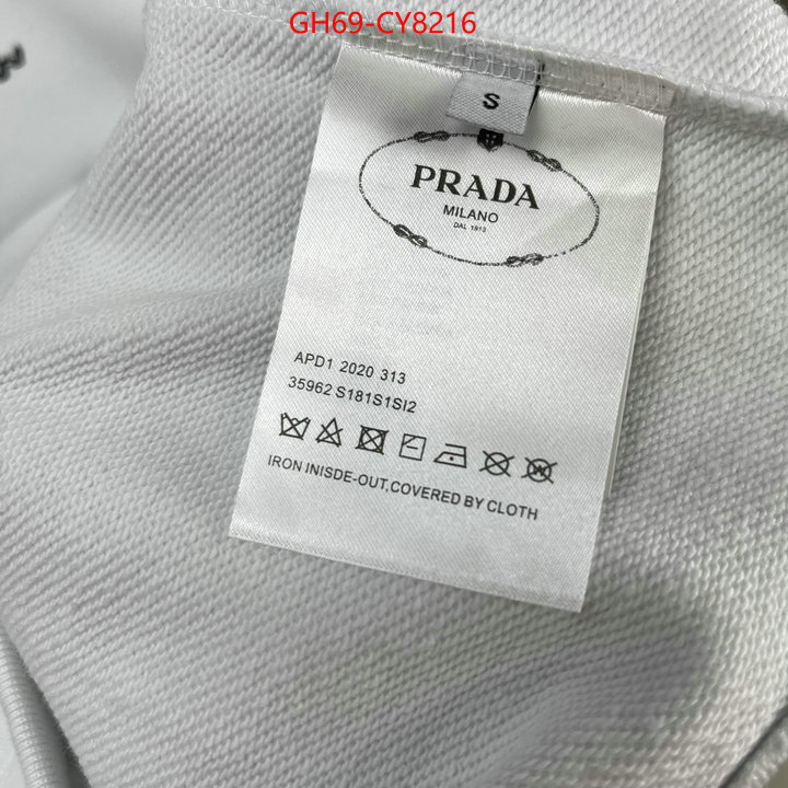 Clothing-Prada designer replica ID: CY8216 $: 69USD