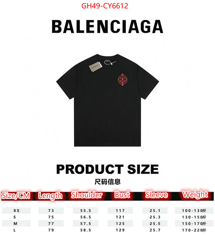 Clothing-Balenciaga replica designer ID: CY6612 $: 49USD