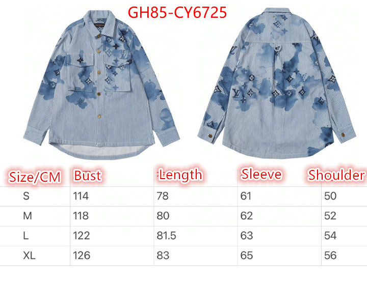 Clothing-LV replica aaaaa+ designer ID: CY6725 $: 85USD