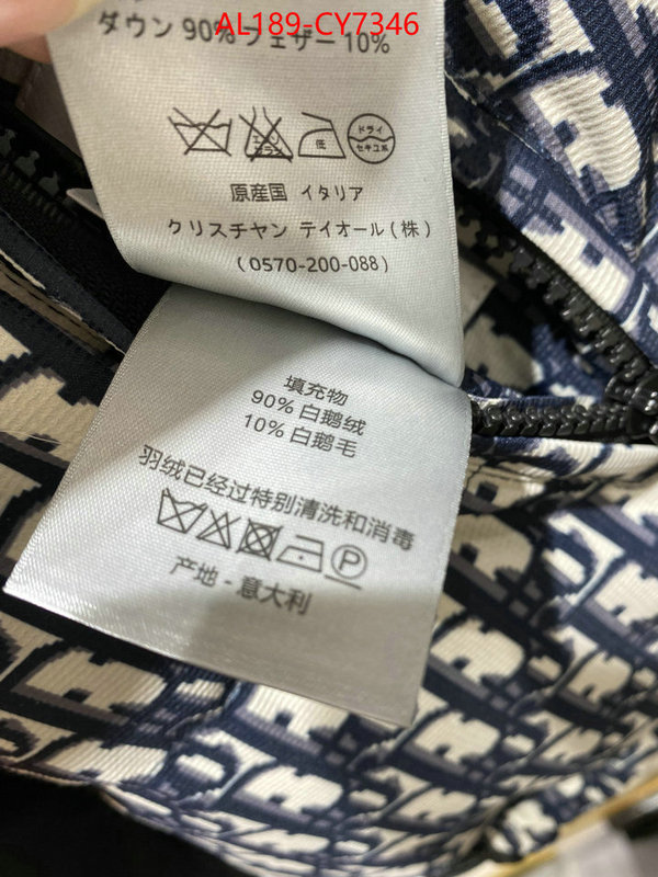 Down jacketMen-Dior fake ID: CY7346 $: 189USD