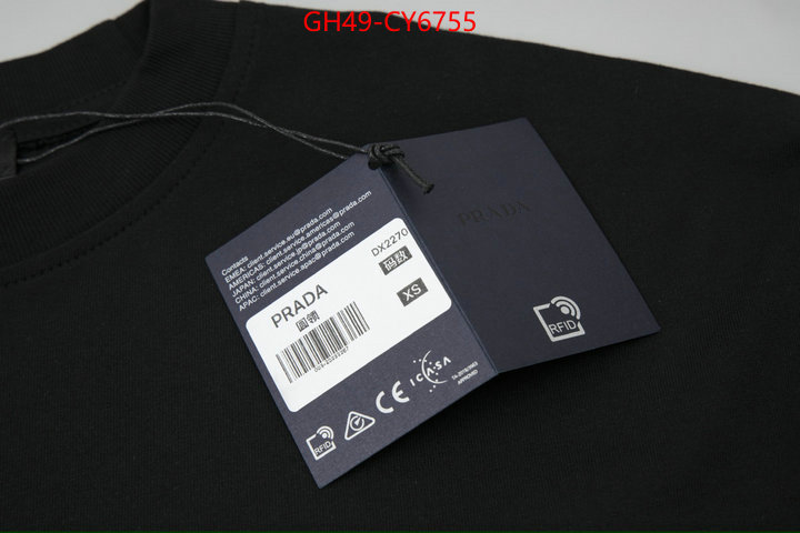 Clothing-Prada designer high replica ID: CY6755 $: 49USD