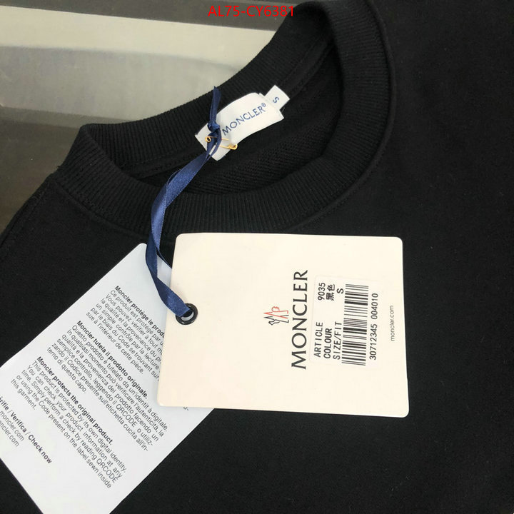 Clothing-Moncler shop cheap high quality 1:1 replica ID: CY6381 $: 75USD