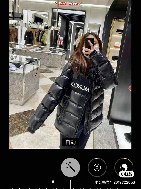 Down jacket Men-Moncler wholesale 2023 replica ID: CY7361 $: 209USD