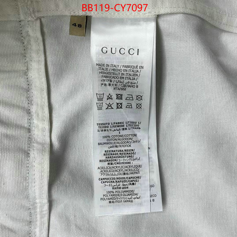 Clothing-Gucci luxury 7 star replica ID: CY7097 $: 119USD