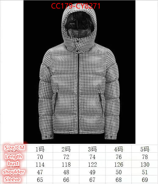 Down jacket Men-Moncler new designer replica ID: CY8271 $: 179USD