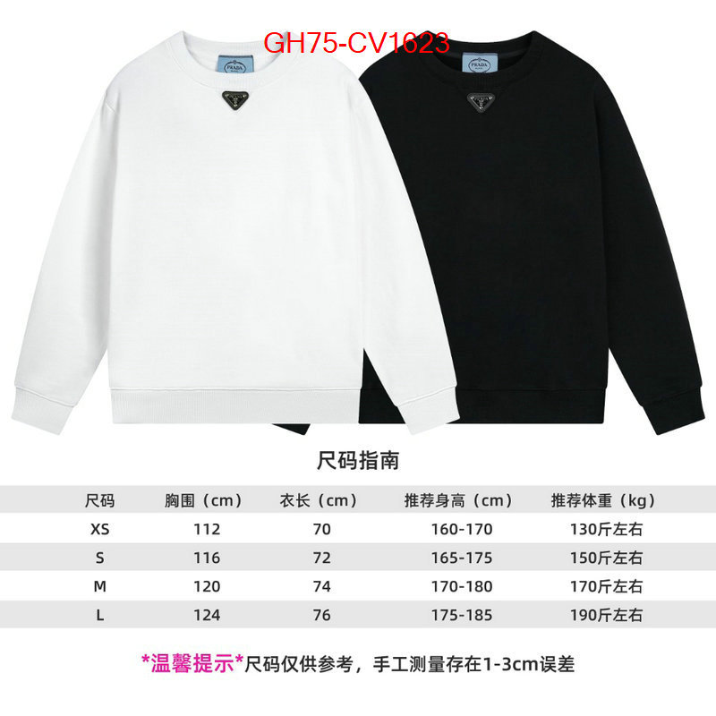 Clothing-Prada 2023 perfect replica designer ID: CV1623 $: 75USD