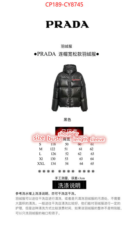 Down jacketMen-Prada shop ID: CY8745 $: 189USD