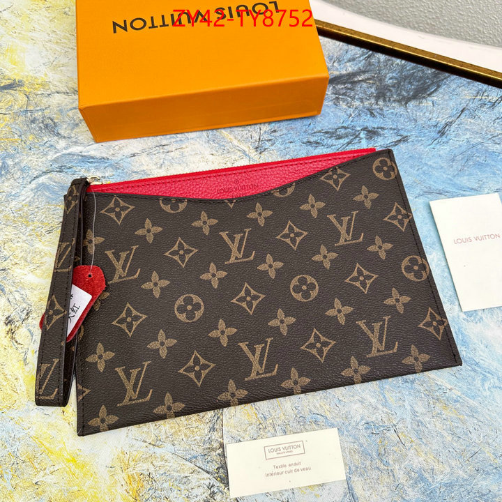 LV Bags(4A)-Wallet wholesale designer shop ID: TY8752 $: 42USD