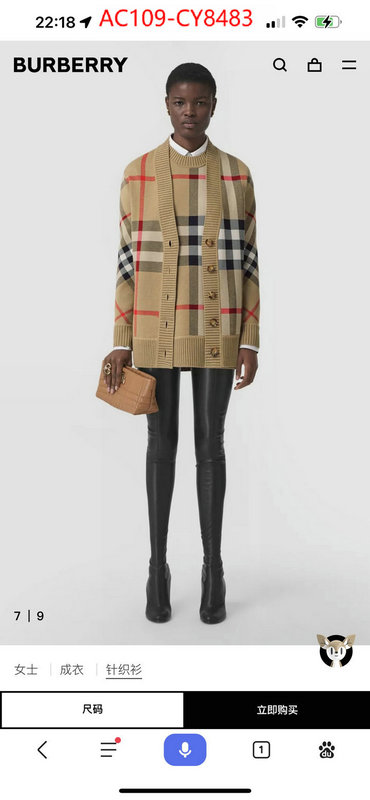 Clothing-Burberry best quality designer ID: CY8483 $: 109USD