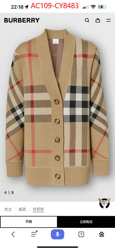 Clothing-Burberry best quality designer ID: CY8483 $: 109USD