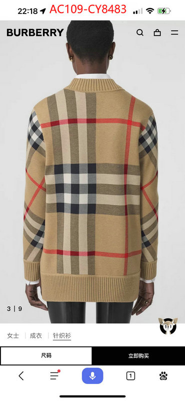 Clothing-Burberry best quality designer ID: CY8483 $: 109USD