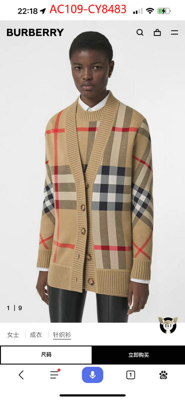 Clothing-Burberry best quality designer ID: CY8483 $: 109USD