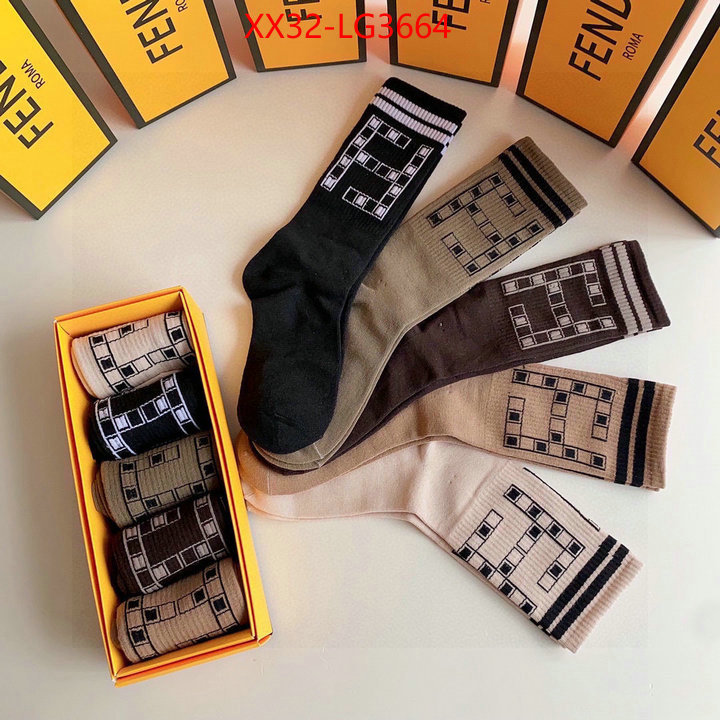 Sock-Fendi where to buy high quality ID: LG3664 $: 32USD