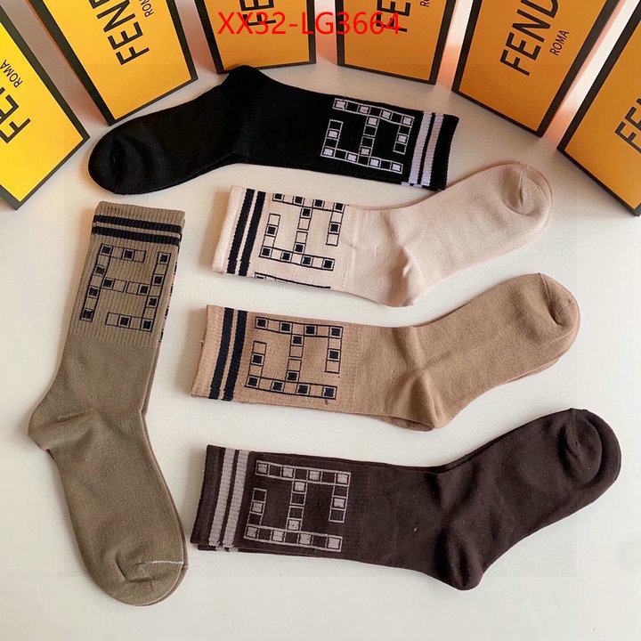 Sock-Fendi where to buy high quality ID: LG3664 $: 32USD