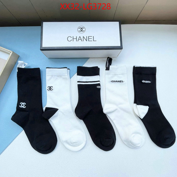 Sock-Chanel 1:1 replica wholesale ID: LG3728 $: 32USD