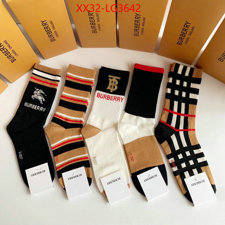 Sock-Burberry designer wholesale replica ID: LG3642 $: 32USD