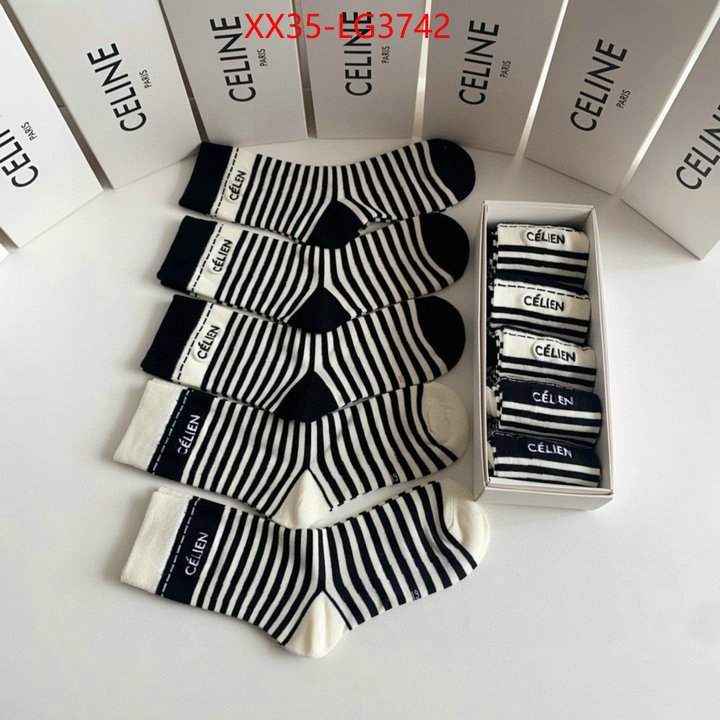 Sock-CELINE luxury fake ID: LG3742 $: 35USD