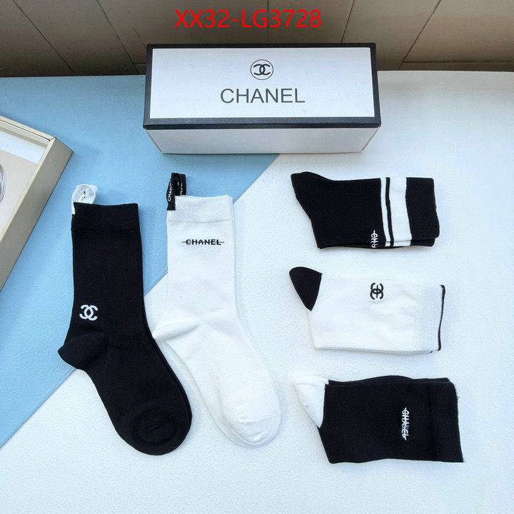 Sock-Chanel 1:1 replica wholesale ID: LG3728 $: 32USD