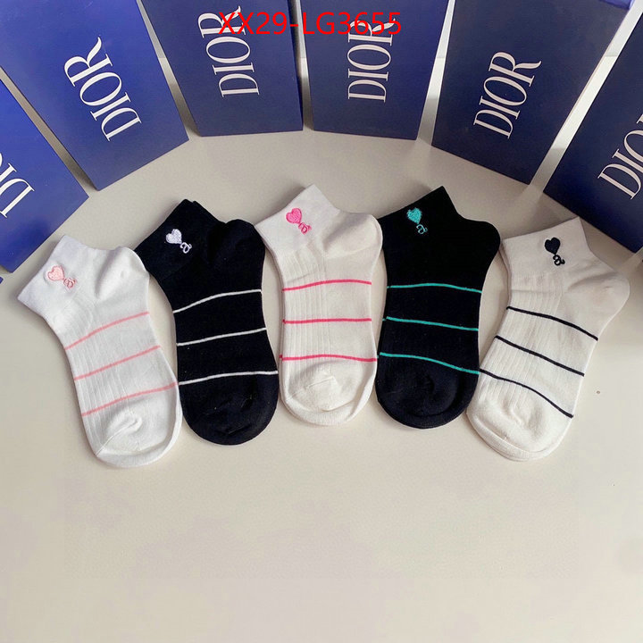 Sock-Dior mirror copy luxury ID: LG3655 $: 29USD