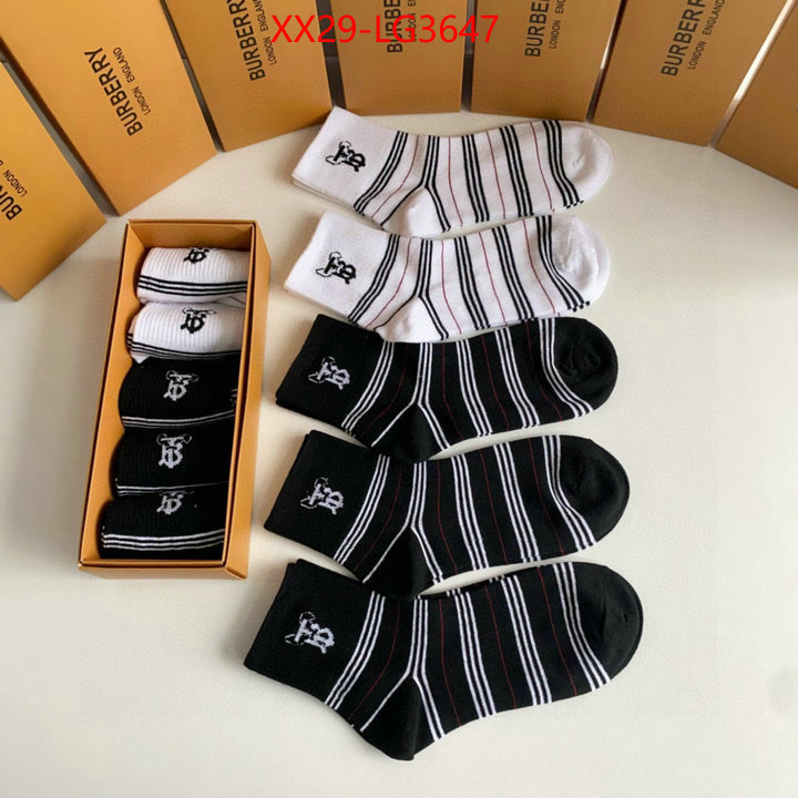 Sock-Burberry designer replica ID: LG3647 $: 29USD