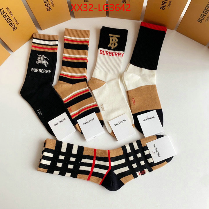 Sock-Burberry designer wholesale replica ID: LG3642 $: 32USD