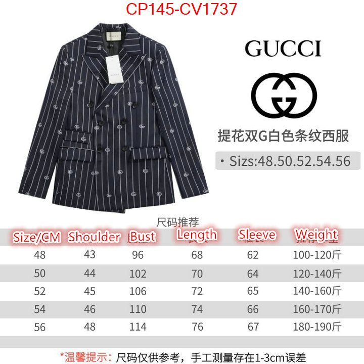 Clothing-Gucci designer fashion replica ID: CV1737 $: 145USD