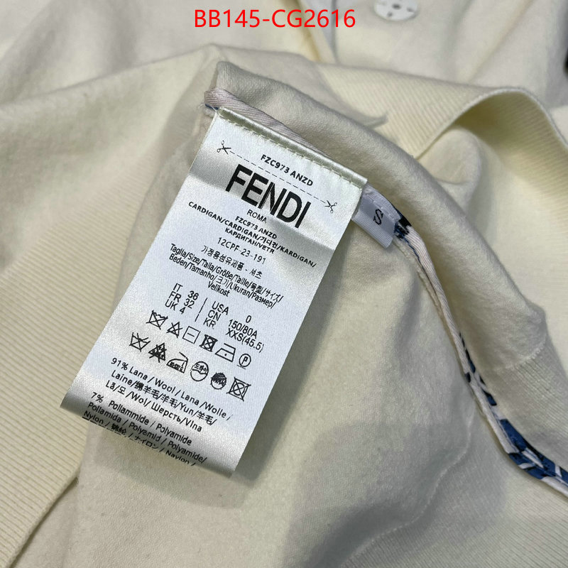 Clothing-Fendi buying replica ID: CG2616 $: 145USD