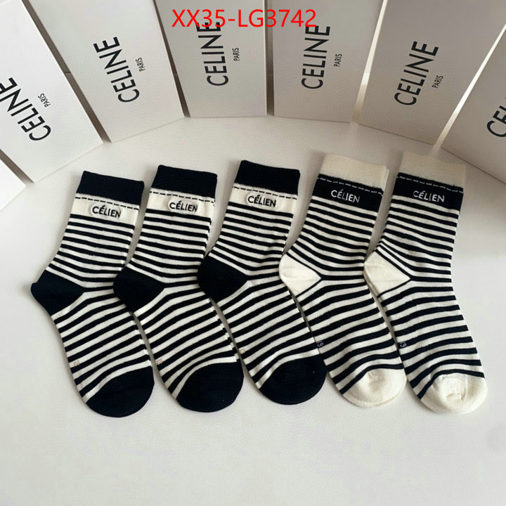 Sock-CELINE luxury fake ID: LG3742 $: 35USD