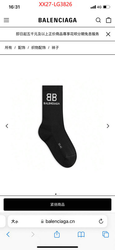 Sock-Balenciaga aaaaa ID: LG3826 $: 27USD