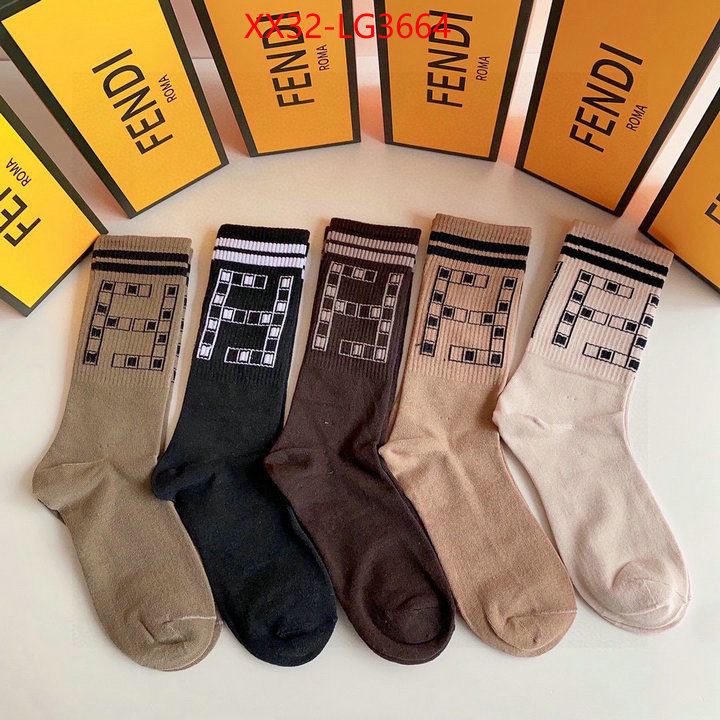 Sock-Fendi where to buy high quality ID: LG3664 $: 32USD