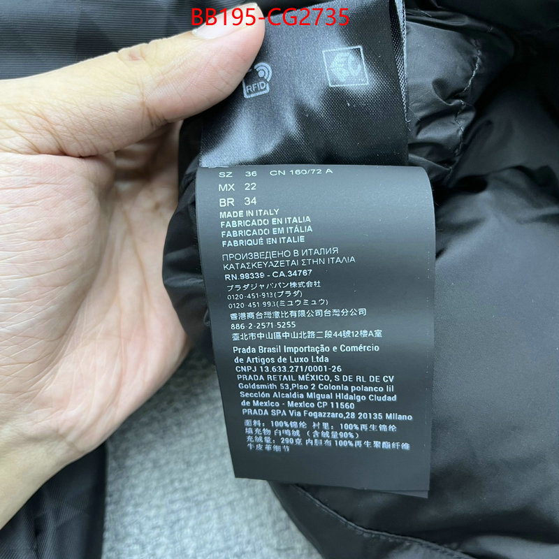 Down jacket Women-Prada buy replica ID: CG2735 $: 195USD