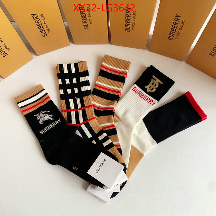 Sock-Burberry designer wholesale replica ID: LG3642 $: 32USD