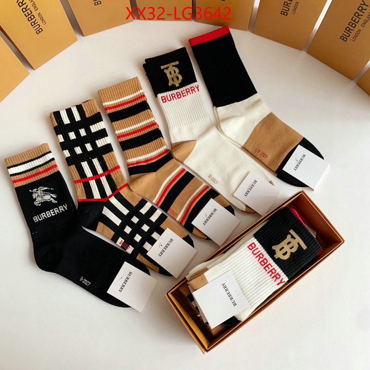 Sock-Burberry designer wholesale replica ID: LG3642 $: 32USD