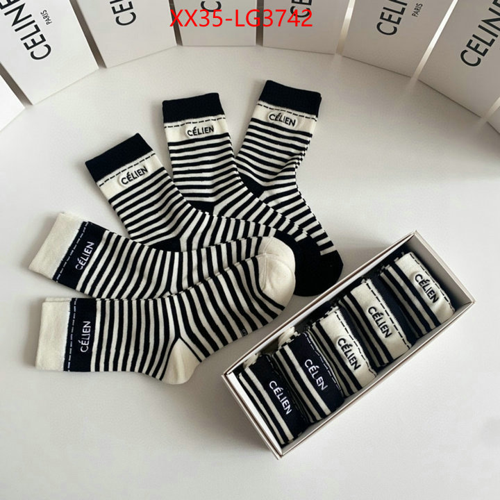 Sock-CELINE luxury fake ID: LG3742 $: 35USD