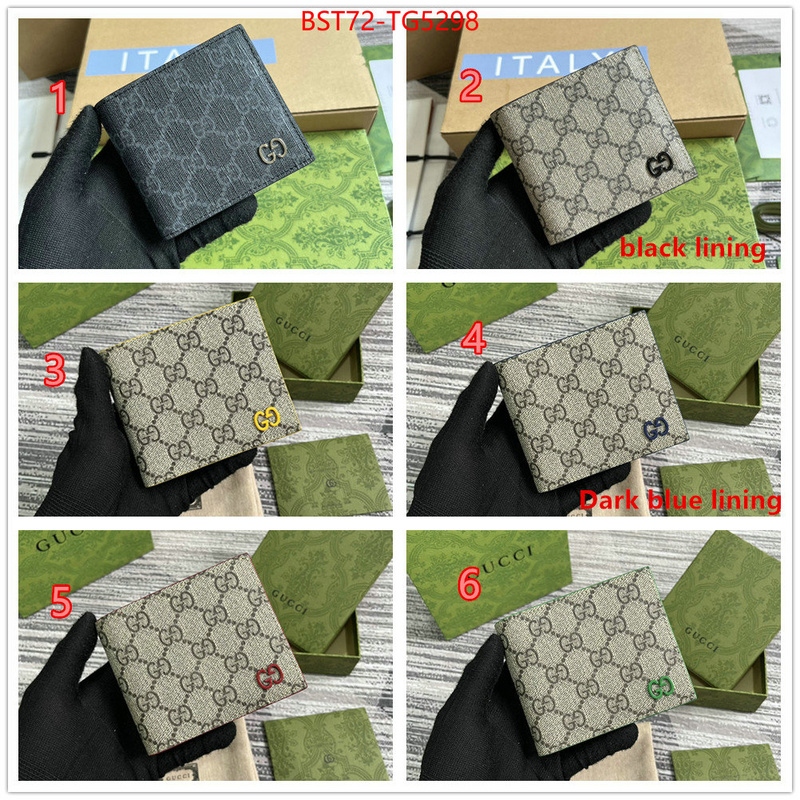 Gucci Bags(TOP)-Wallet- replica aaaaa designer ID: TG5298 $: 72USD,