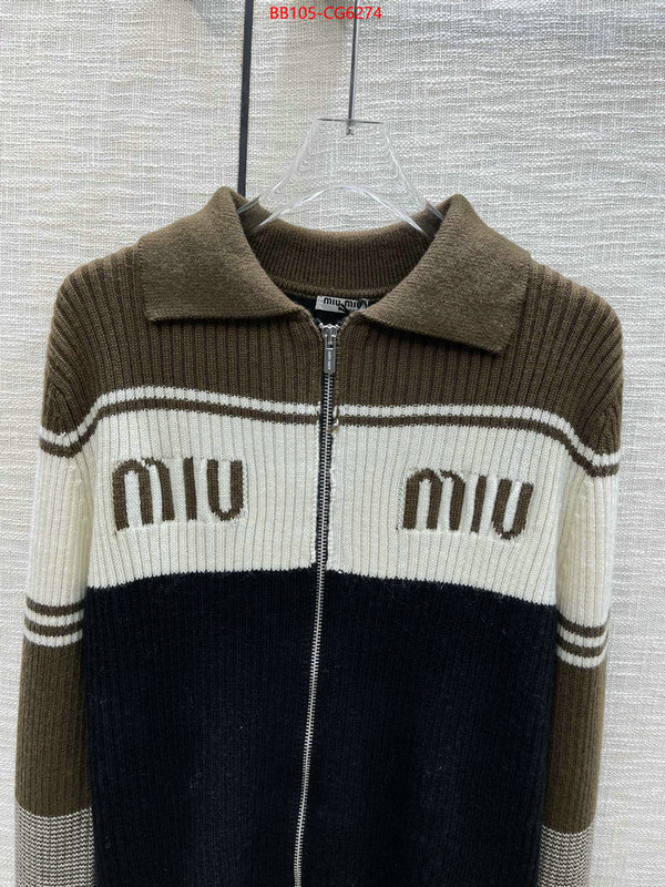 Clothing-MIU MIU the highest quality fake ID: CG6274 $: 105USD