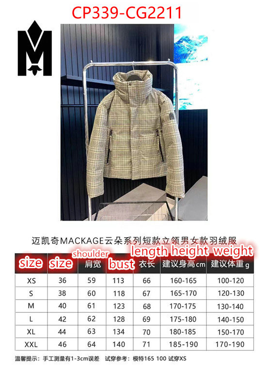 Down jacket Men-Mackage aaaaa quality replica ID: CG2211 $: 339USD