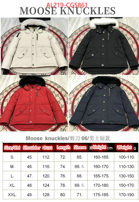 Down jacket Men-Moose Kunckles replcia cheap from china ID: CG5861 $: 219USD