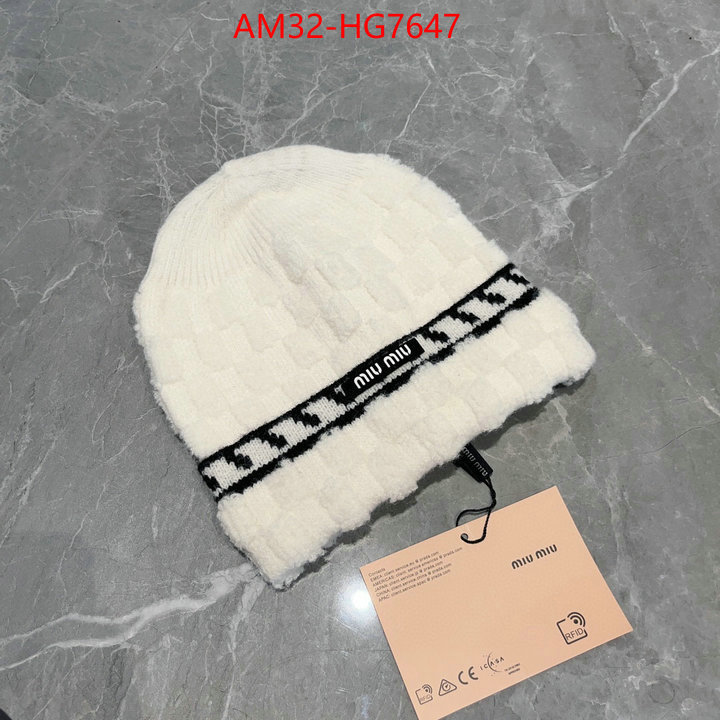 Cap(Hat)-Miu Miu the highest quality fake ID: HG7647 $: 32USD