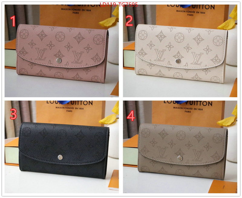 LV Bags(TOP)-Wallet aaaaa replica ID: TG7595 $: 119USD,