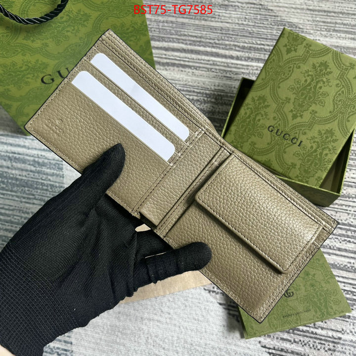Gucci Bags(TOP)-Wallet- cheap wholesale ID: TG7585 $: 75USD,