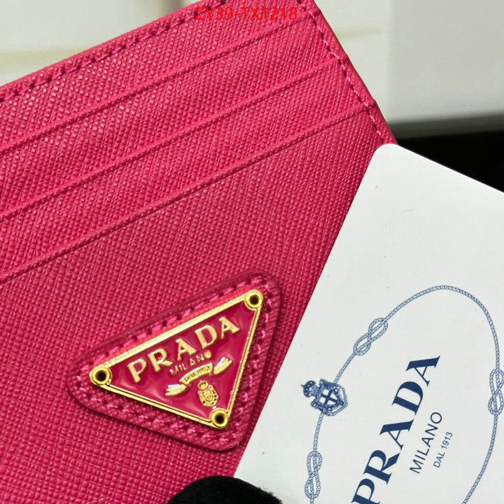 Prada Bags (4A)-Wallet high quality replica designer ID: TX1218 $: 39USD,