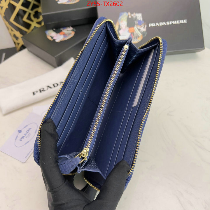 Prada Bags (4A)-Wallet top fake designer ID: TX2602 $: 55USD,