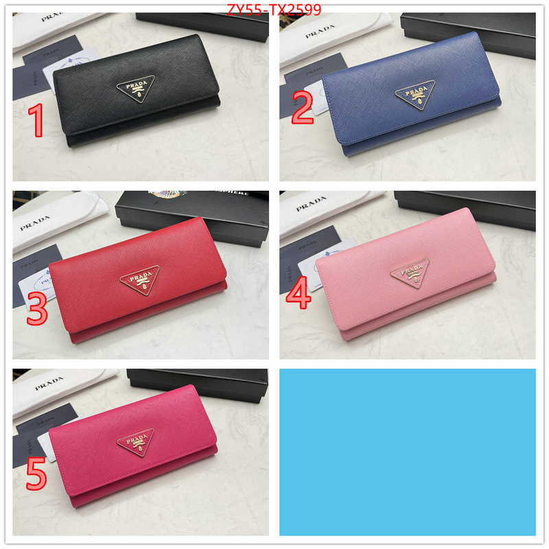 Prada Bags (4A)-Wallet highest quality replica ID: TX2599 $: 55USD,