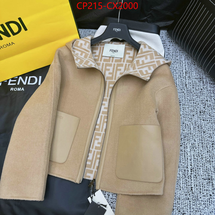 Clothing-Fendi 2023 luxury replicas ID: CX2000 $: 215USD