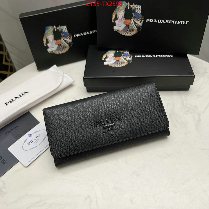Prada Bags (4A)-Wallet 2023 aaaaa replica customize ID: TX2598 $: 55USD,