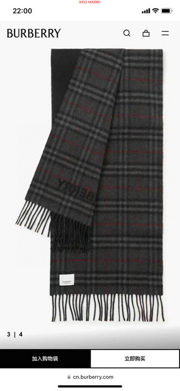 Scarf-Burberry 1:1 replica wholesale ID: MX2081 $: 52USD