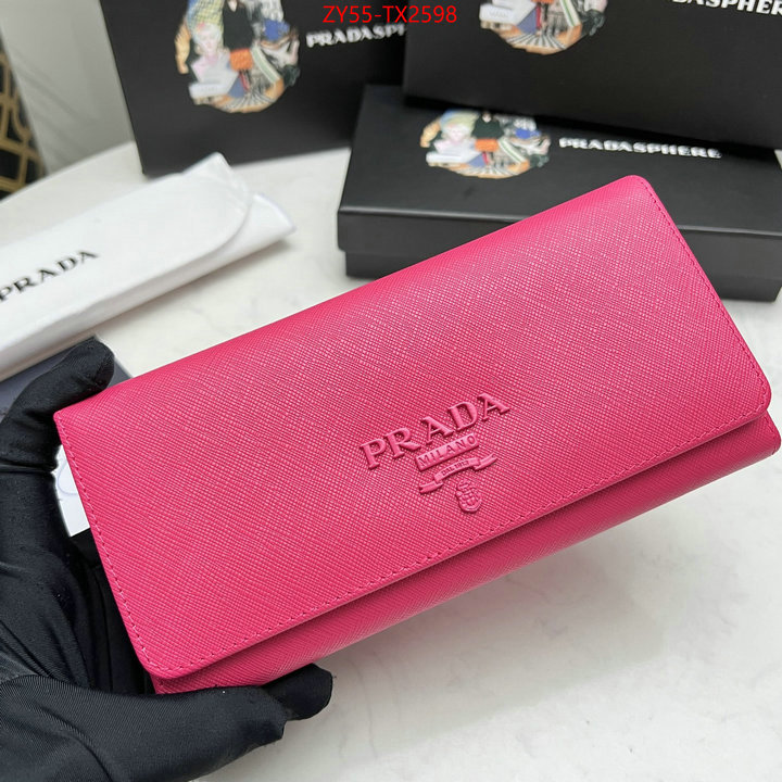 Prada Bags (4A)-Wallet 2023 aaaaa replica customize ID: TX2598 $: 55USD,