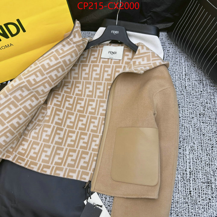 Clothing-Fendi 2023 luxury replicas ID: CX2000 $: 215USD